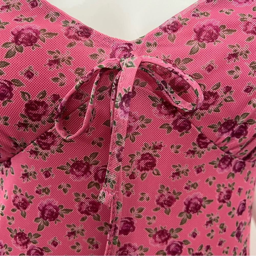 Urban Outfitters (UO) Pink floral Spaghetti Strap Mini Slip Dress --‎ S - Picture 7 of 14